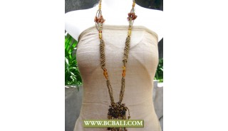 Unik Design Fashion Necklace Long Squins with Stone Pendant